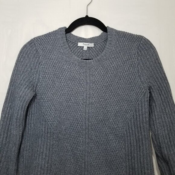 Madewell Hexcomb Texture sweater gray size XS crewneck pullover knit style E5058 - Picture 3 of 8